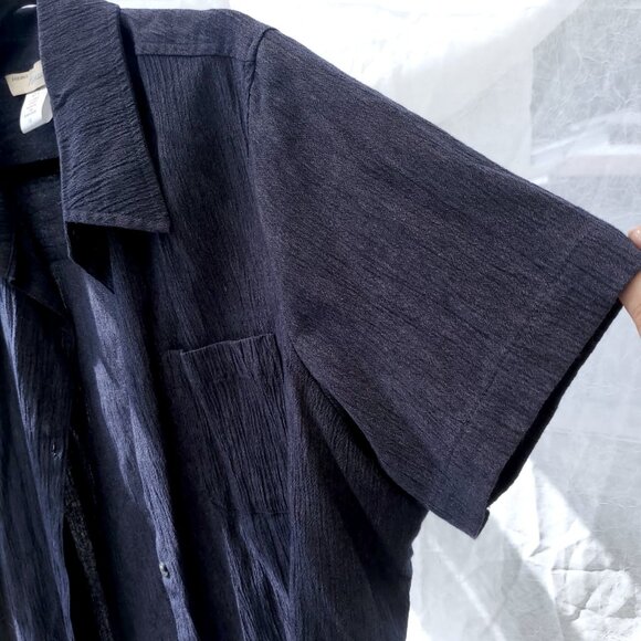 Blue Crinkle Loose Top - Picture 3 of 10